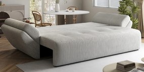 Canapea extensibilă dumonde cu ladă de depozitare si sezut confortabil din spuma high-density, Berlin Zoom Crem 250x100 cm