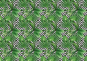 Fototapet - Geometrie și frunze (152,5x104 cm)