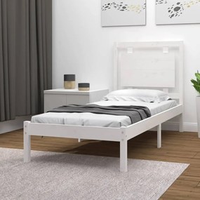 3105526 vidaXL Cadru de pat, alb, 100x200 cm, lemn masiv