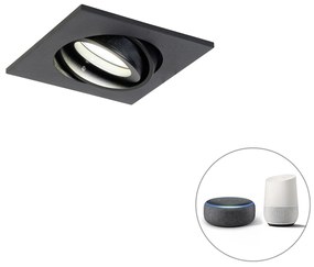 Spot integrat inteligent negru reglabil cu Wi-Fi GU10 - Club