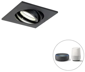Spot integrat inteligent negru reglabil cu Wi-Fi GU10 - Club