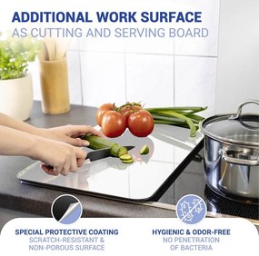 Set 2 protecții din sticlă pentru aragaz Wenko Universal Silver