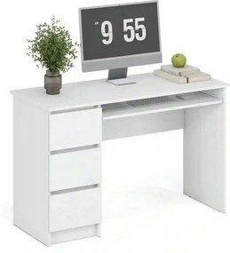 Birou CINO, alb, PAL laminat, 120x50x77 cm