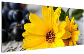 Tablou cu floare galbenă (120x50 cm)