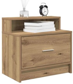 vidaXL Noptiere cu sertar 2 buc Stejar artizanal 51x31x47 cm
