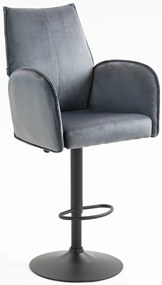 HR280W Scaun Grafit din Catifea cu Bază Neagră