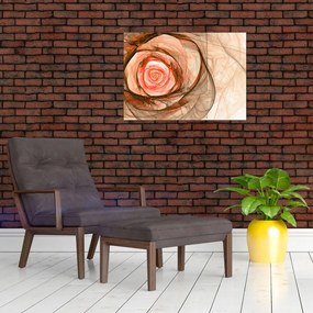 Tablou pe sticlă - Trandafir sufletului artistic (70x50 cm)