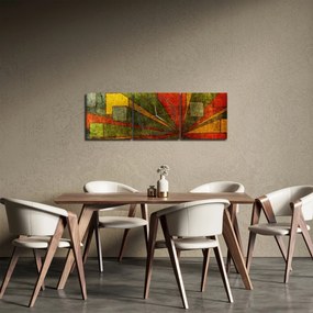Tablou cu abstracție geometrică (cu ceas) (90x30 cm)