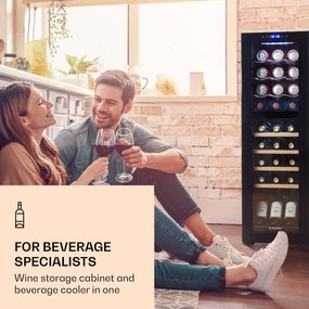 Bovella 27 Duo +, frigider pentru vin cu două zone, 50l, 18 sticle, ușă din sticlă