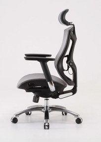 RESIGILAT- Scaun ergonomic SIHOO V1, suport lombar reglabil 4D, sezut cu translatie, mecanism multifunctional inclinare/blocare, cotiere 4D, pivotant, Mesh, Gri/Negru