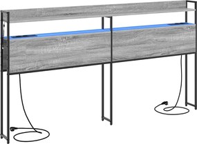 vidaXL Tăblie de depozitare cu raft sonoma gri 200 cm Lemn compozit