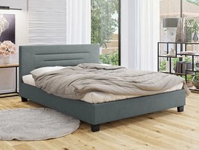 Pat matrimonial 180 cm Telosa New (Gri deschis + Negru) (cu somieră). Promo -17%. 1104414