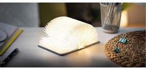 Veioză gri LED cu abajur textil (înălțime 2,5 cm) Booklight – Gingko