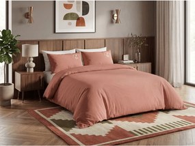 Lenjerie de pat din bumbac PLAIN BEAUTY teracota Dimensiune lenjerie de pat: 2 buc 60 x 70 cm | 200 x 220 cm