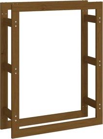 vidaXL Rastel lemne de foc, maro miere, 80x25x100 cm, lemn masiv pin