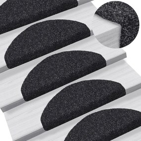 vidaXL Covorașe autoadezive pentru scări, 10 buc., 65x21x4 cm, negru, semirotunde, mari