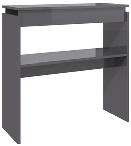 808322 vidaXL Masă consolă, gri extralucios, 80x30x80 cm, PAL