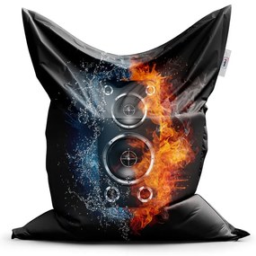 Sac de șezut Classic difuzor în flăcări - pentru copii, negru