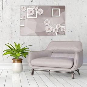 Tablou - Imagine flori bej (90x60 cm)