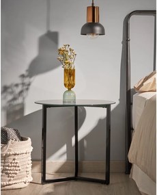 Măsuță auxiliară Kave Home Marae, ⌀ 50 cm, negru
