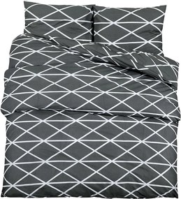 vidaXL Set cu husă de pilotă, gri, 225x220 cm, bumbac