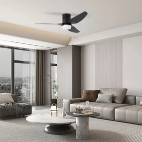 ZEVENTI - Ventilator de tavan LED PADUA LED/18W/230V Wi-Fi Tuya negru + telecomandă