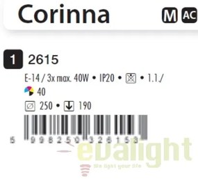 Plafoniera moderna diam. 25cm Corinna 2615 RX