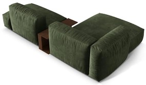 Colțar modular verde cu tapițerie din catifea (cu colț pe partea stângă/cu șezlong) Martina – Micadoni