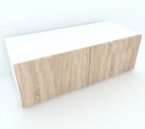 Armonia Comoda alba cu 2 usi cu sistem &quot;PUSH TO OPEN&quot; fronturi MDF Sonoma