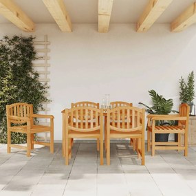 3157928 vidaXL Set mobilier de grădină, 7 piese, lemn masiv de tec