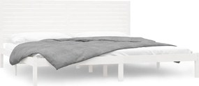 vidaXL Cadru de pat, alb, 200x200 cm, lemn masiv