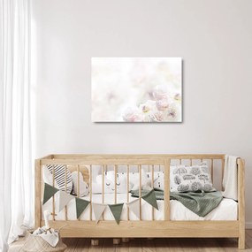 Tablou pe sticlă cu flori fragede (70x50 cm)