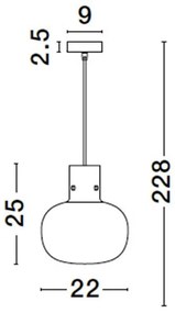 Lustra, Pendul design modern CINZIA fumuriu, 22cm