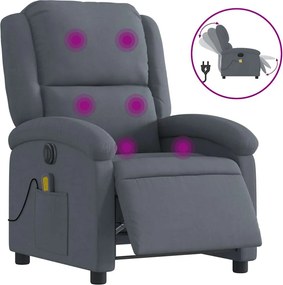 vidaXL Fotoliu electric de masaj rabatabil, gri închis, catifea