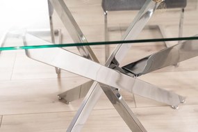 Masa dreptunghiulara Agis II transparent/argintiu L140xl80xh75 cm