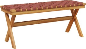 vidaXL Bancă de grădină, roșu, lemn masiv acacia/textil