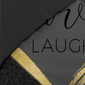 Lenjerie de pat neagră din bumbac pentru pat dublu 200x200 cm Crazy Love – douceur d'intérieur