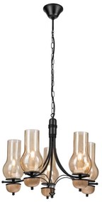 Lustră pe lanț Brilagi COTTAGE 5xE14/40W/230V fag/maro