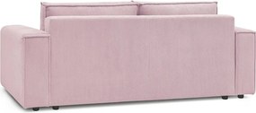 Canapea roz-deschis extensibilă cu tapițerie din catifea reiată 245 cm Nihad – Bobochic Paris