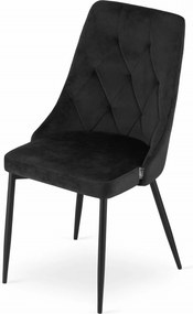 OFERTA Scaun de masa din catifea neagra IMOLA II. calitate a doua