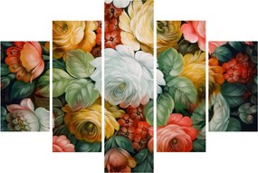 Tablou cu buchet pictat de flori (150x105 cm)