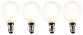 Set de 4 becuri LED E14 cu dimmer P45 transparent 3W 250lm 2700K
