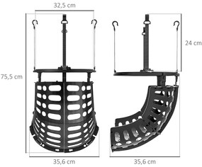 SPORTNOW Sistem de Returnare a Mingii de Baschet rotation à 360° 35,6 x 35,6 x 75,5 cm negru | Aosom Romania