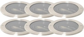 Set de 6 spoturi îngropate din oțel AR111 reglabile IP65 - Delux Honey
