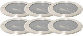 Set de 6 spoturi îngropate din oțel AR111 reglabile IP65 - Delux Honey