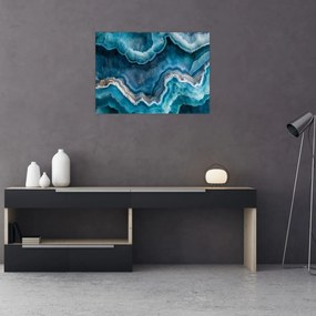 Tablou pe sticlă - Detaliu de acvamarin (70x50 cm)