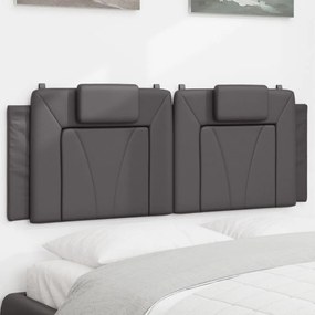 vidaXL Pernă pentru tăblie pat, gri, 140 cm, piele artificială