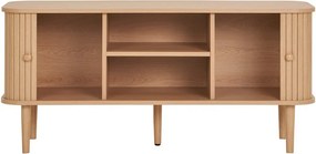 Comodă TV în culoare naturală cu aspect de lemn de pin 113x51,5x40 cm Nikko – House Nordic
