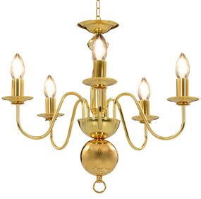 vidaXL Candelabru, auriu, 5 becuri E14