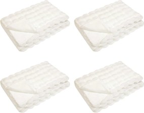 vidaXL Pătură din de iepure artificial antiderapantă Olite 4 pcs Alb